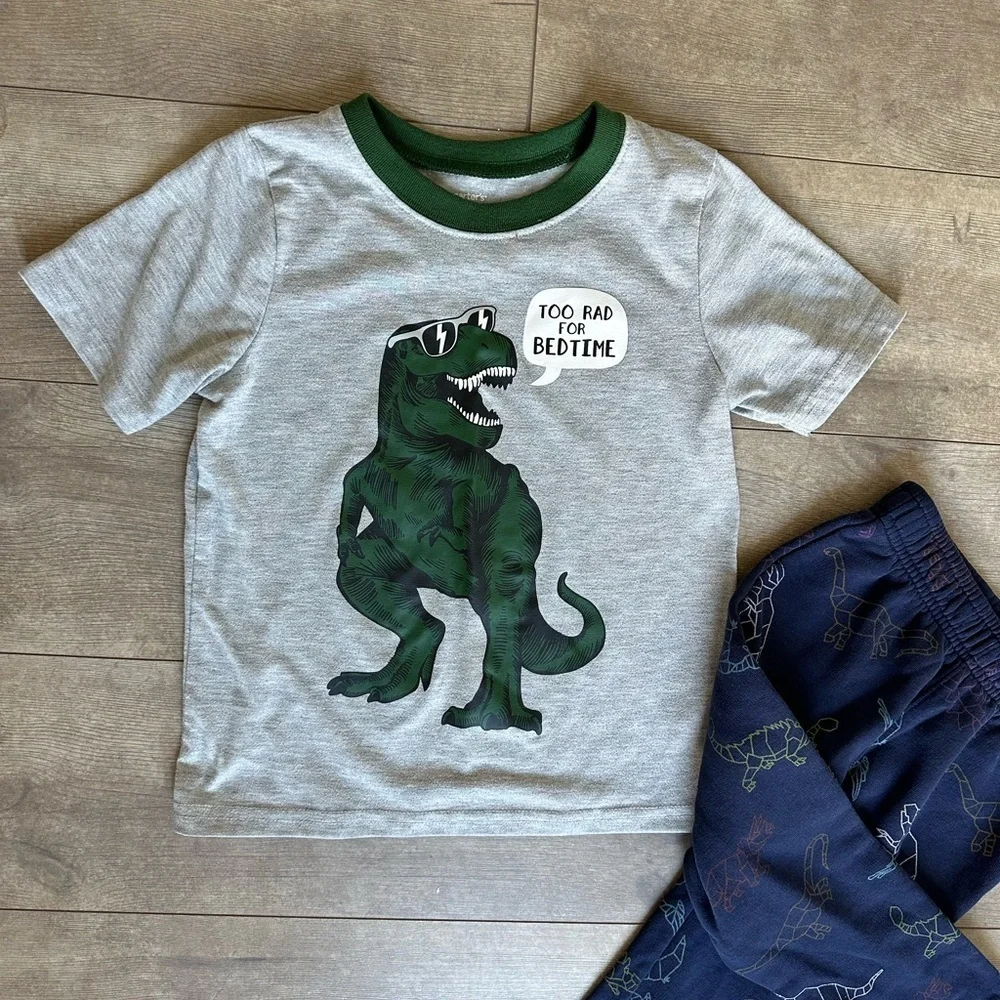 Toddler Boy Pajamas Set Dinosaur Too Rad for Bedtime Cat & Jack / Carter’s